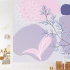 Papel de Parede Folhagem e Plantas Boho Orgânico Lilás 6m²