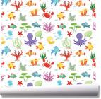 Papel de parede fundo do mar infantil peixes coral polvo A77