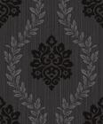 Papel de Parede Fusion Damask Grafite Preto - Rolo: 10m x 0,53m