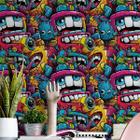 Papel de Parede Gamer 3D Desenho Cartoon efeito Grafite Geek Varias cores decorativo Arte 12m - Colaí Adesivos