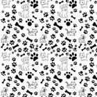 Papel De Parede Gato Cachorro Pegadas Cor Preto Adesivo