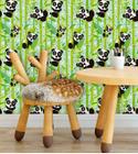 Papel de Parede Infantil Auto Adesivo Lavável Panda Bamboo