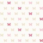 Papel de Parede Infantil borboletas branco com rosa Fofura Baby FF4055 - edantex