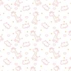 Papel de Parede Infantil Girafa e Hipopótamo Rosa 2,70x0,57