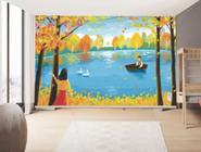 Papel de Parede Infantil Lago e Barco (folha med. 90x300 cm) - Decor Atitude Signs