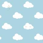 Papel de Parede Infantil Nuvens Azul e Branco Fofura Baby FF4013