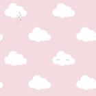 Papel de parede Infantil Nuvens Rosa e Branco Fofura Baby FF4014