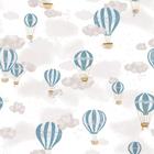 Papel De Parede Infantil Sonhos 4246 azul bobinex Balão céu nuvem vinilico
