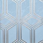 Papel de Parede Kantai Coleção White Swan Geométrico Azul Claro com Brilho Metálico
