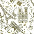 Papel De Parede Lavável Adesivo Casual Paris Fundo Branco