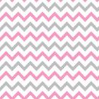 Papel De Parede Lavável Chevron Cinzas E Rosas 12m