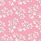 Papel De Parede Lavável Flores Brancas Em Fundo Rosa 3m