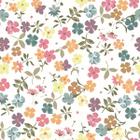 Papel De Parede Lavável Flores Com Fundo Branco 15M