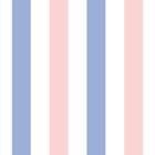 Papel de Parede Listrado em Rosa, Azul e Branco