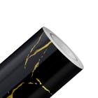 Papel de Parede Mármore Luna Imperial Preto Dourado Vinil Adesivo Impermeável Pia Box 2m X 60cm