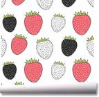 Papel De Parede Morango Frutas Cozinha Kit 02 Rolos A56