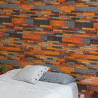 Papel De Parede Mosaico De Pranchas De Madeira-60X300Cm