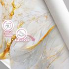 Papel De Parede Painel 3D Mármore Branco Amarelo 2M