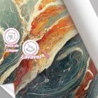 Papel De Parede Painel 3D Mármore Branco Cinza Vermelho 1,5M