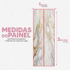 Papel De Parede Painel 3D Mármore Branco Com Ouro 1M