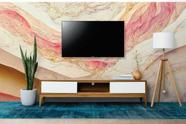 Papel de Parede Painel 3D Mármore Branco Rosa Dourado 3,5M Revestimento Auto Colante Marmorizado