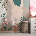 Papel de Parede Painel Floral Folhagem 4 rolos - 6m²