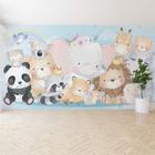 Papel de Parede Painel Infantil Animais Zoo 8 rolos 12m²