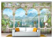 Papel De Parede Paisagem Digital Jardim Lago Dah55 - Você Decora