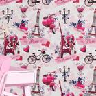 Papel de Parede Paris Fashion Amor Bicicleta Torre Eiffel Autocolante - PAPELEPAREDE