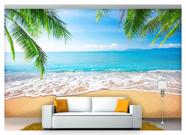 Papel De Parede Praia Mar Coqueiros Céu 3D 7,50M² Npr217