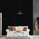 Papel de Parede Preto Folhagem Botânico Quarto Sala 6m²