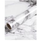 Papel de Parede PVC Marmorizado Preto e Branco - Giftutil