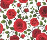 Papel De Parede Quatro Sala Floral Rosas Vermelhas FL208 3METROSX57CM