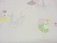 Papel de Parede - Rosa com desenhos de Bailarinas - Rolo com 10m x 53cm - LMS-PPD-A5013