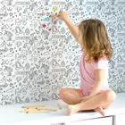 Papel de Parede Unicórnios para Colorir Infantil 57x270cm