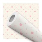Papel de Parede Vinílico Adesivo Coração Rosa Quarto Menina 1m