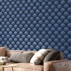 Papel de parede Autoadesivo De Sala Xadrez Azul Textura 2.5m
