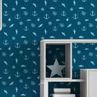 Papel De Parede Vinílico Azul Marinho Mar Oceano Quarto 3m