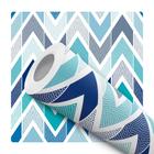 Papel De Parede Vinílico Chevron Moderno Azul Quarto 10m - DELIQUADROS