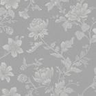 Papel de Parede Vinílico Contemporâneo Romântico Floral Cinza 4131 - Bobinex