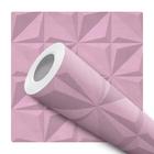 Papel De Parede Vinílico Efeito Visual Gesso 3D Rosa Quarto 12m - DELIQUADROS