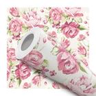 Papel de Parede Vinílico Flores Rosa Floral Aquarela Sala Quarto 10m - DELIQUADROS