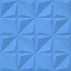 Papel De Parede Vinílico Geométrico Efeito Visual 3D Azul Sala Quarto  3m