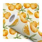 Papel de Parede Vinílico Laranja Fruta Aquarela Cozinha 5m - DELIQUADROS