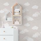 Papel De Parede Vinílico Nuvens Fundo Nude Quarto Infantil 12m