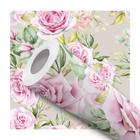 Papel De Parede Vinílico Rosa Floral Clássico Quarto 1.5m