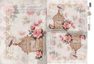 Papel Decoupage Opapel 30x45cm 2525 - Gaiola Vintage Opa