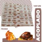 Papel embalagem delivery de assados acoplado costela frango