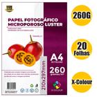 Papel Fotográfico Microporoso Luster 260g - X-Colour - Pacote 20 folhas