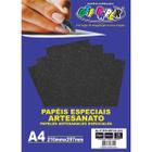 Papel Glitter Metálico 250g/m² - Off Paper - Preto